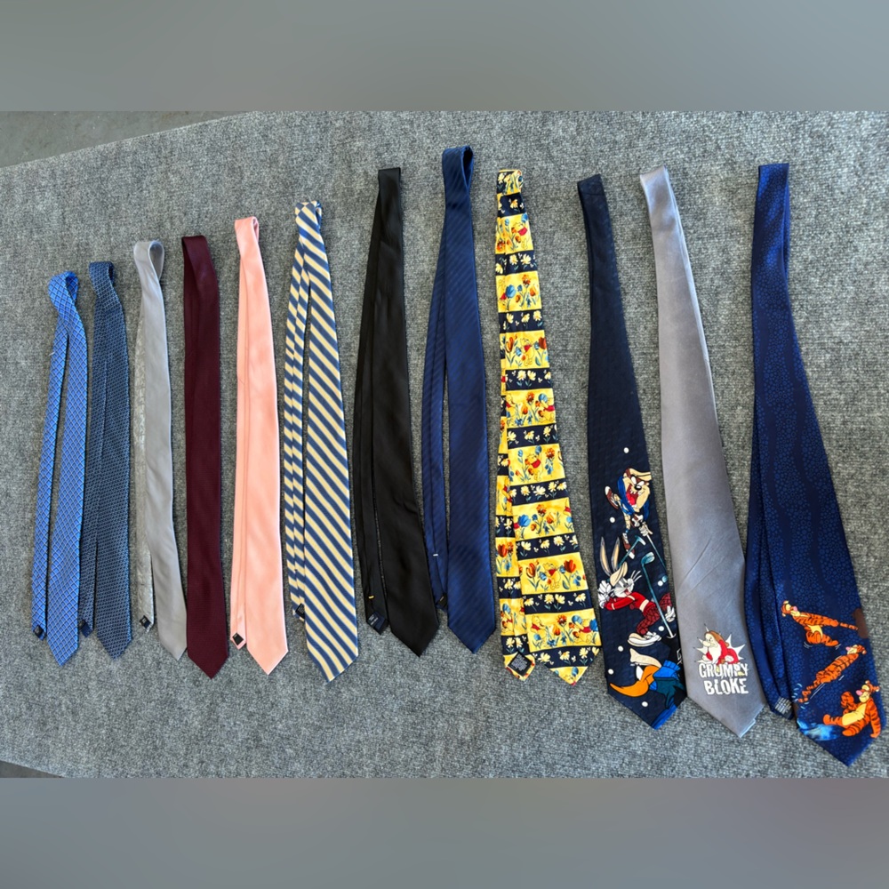 Men’s Tie Lot of 12- Michael Kors, Brooks Brother, Disney, Nautica